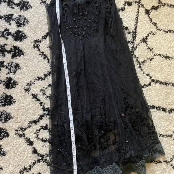 Jordash Black Gothic Mesh Beaded Dress, Size S, y2k style - Picture 6 of 7